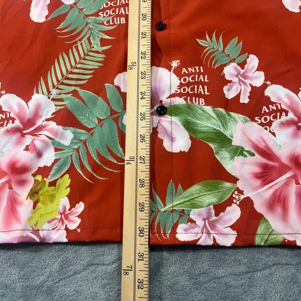 Anti Social Social Club x Like a Dragon RARE Red Floral Hawaiian Shirt XL NWT - Picture 6 of 8